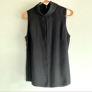 Frame Denim 100% Silk Keyhole Sleeveless Mockneck Top  S